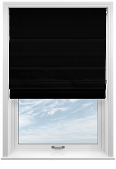 Shima Faux Silk, Ebony - Twist&Fit Roman Blind